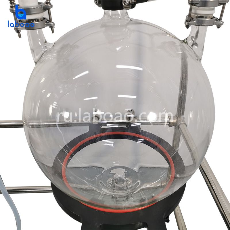 Стеклянный реактор с фильтром кристаллизации 100 л с рубашкой