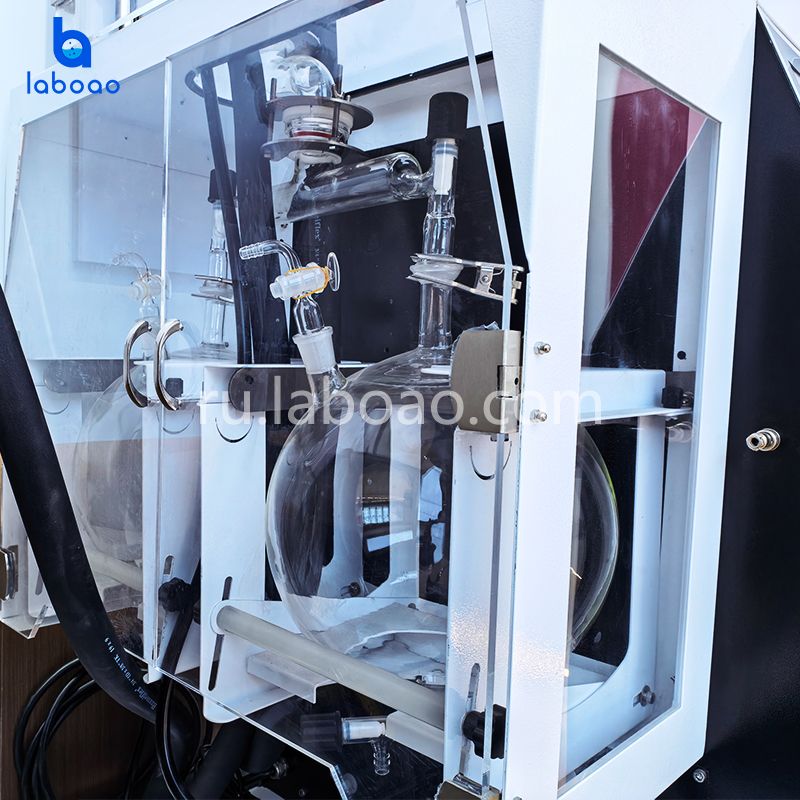 Роторный испаритель с защитным устройством и автоматическим сливом жидкости